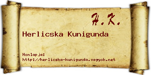 Herlicska Kunigunda névjegykártya